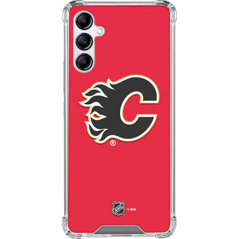 NHL Calgary Flames Solid Background Galaxy A15 5G Clear Case